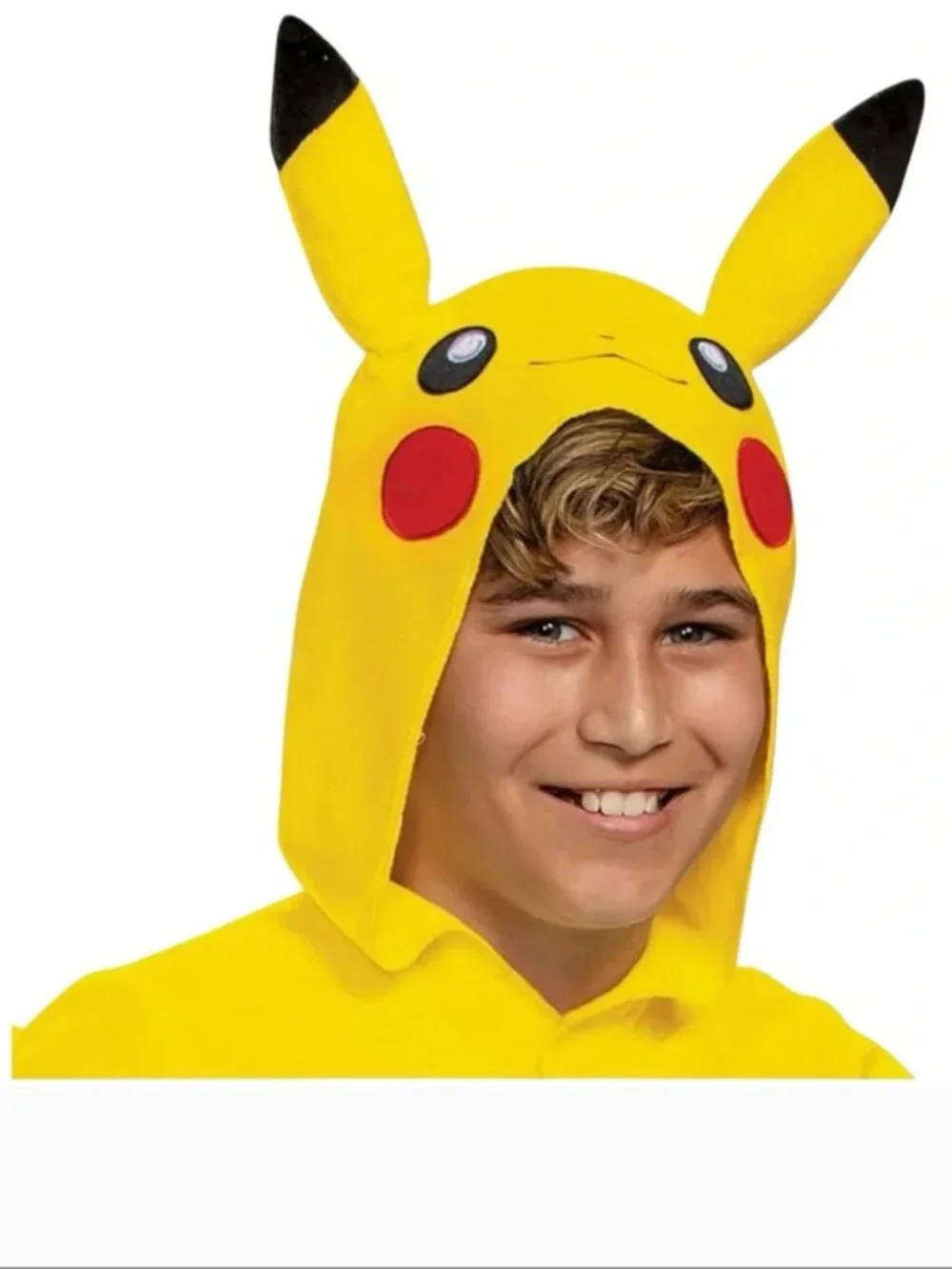 Pokemon Pikachu Halloween Costume 7/8 Yellow Classic Hooded Jumpsuit Unisex Kids